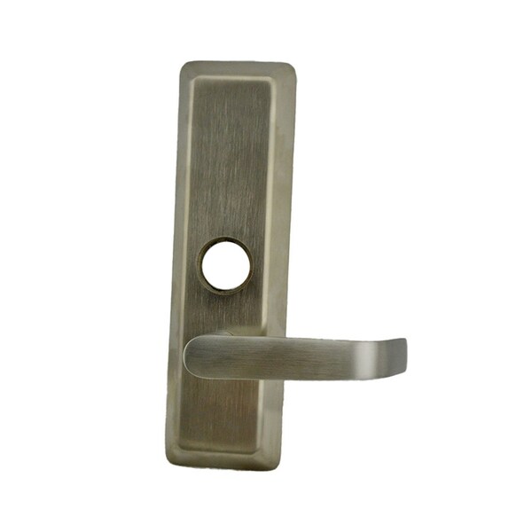 Right Hand Reverse Nightlatch Newport Lever Escutcheon Exit Trim Less Cylinder Satin Stainless Steel